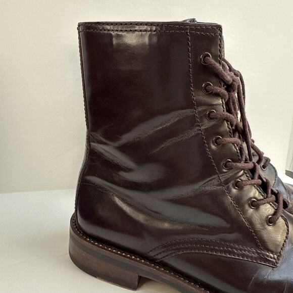 Coach Womens Edison Leather Boots Chestnut Brown sz 9.5 B Side Zipper VG Used - Picture 3 of 14